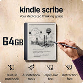 Amazon New Kindle Scribe E Reader (2024) 64gb Storage Your Notes, Documents & Books, Built In Ai Notebook Summarization W/ 10.2" Display & Premium Pen Tungsten